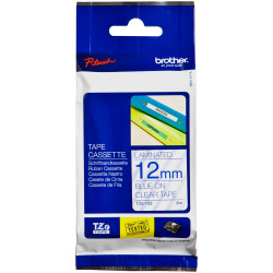 BROTHER TZE133 PTOUCH TAPE 12MMx8M Blue on Clear Tape