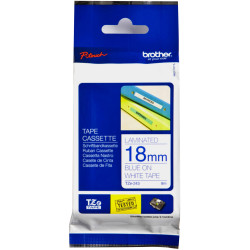 BROTHER TZE243 PTOUCH TAPE 18MMx8MT Blue On White Tape