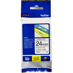 BROTHER TZE251 PTOUCH TAPE 24MMx8M Black On White