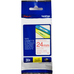 BROTHER TZE252 PTOUCH TAPE 24mmx8mt Red On White Tape