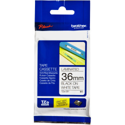 BROTHER TZE261 PTOUCH TAPE 36mmx8mt Black On White Tape
