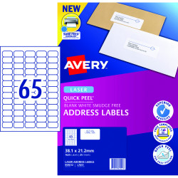 AVERY L7651 MAILING LABELS Laser 38.1x21.2mm Mini Address 25 Sheets