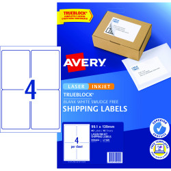 AVERY INTERNET SHIPPING LABELS L7169 4L/P/Sht 99.1x139mm Pack of 40 Laser Labels