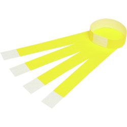 REXEL WRIST BANDS W/Serial Number Fluoro Yellow Pack of 100