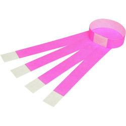 REXEL WRIST BANDS W/Serial Number Fluoro Pink Pack of 100