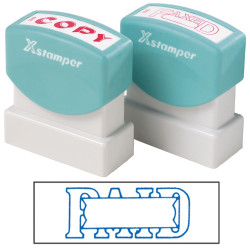 XSTAMPER -1 COLOUR -TITLES P-Q 1201 Paid/Date Blue