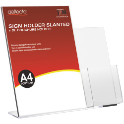 DEFLECT-O SIGN HOLDER SLANTED Dl Brochure Pocket A4 Portrait