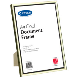 CARVEN CERTIFICATE FRAME A4 Desk/Wall Mountable Gold