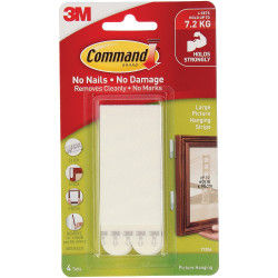 COMMAND PICTURE HANGING STRIPS Large White 4 Pairs Per Pack