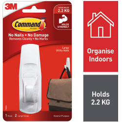 COMMAND 17003 LARGE HOOK With Adhesive 1 Pack