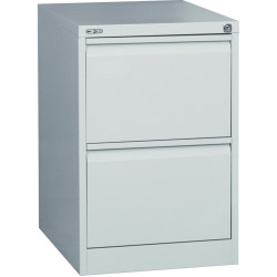 Go Steel 2 Drawer Filing Cabinet 705Hx460Wx620mmD Silver Grey