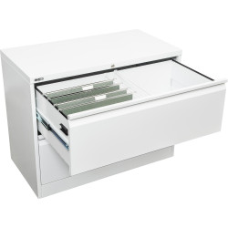 GO LATERAL FILING CABINET 2 DR White Satin H705xW900xD470mm Furnx