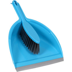 CLEANLINK BROOMS & BRUSHES Dust Pan & Brush Set Blue