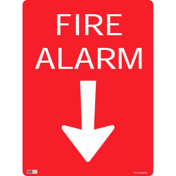 SAFETY SIGNAGE - FIRE Fire Alarm W/ Arrow 450mmx600mm Metal