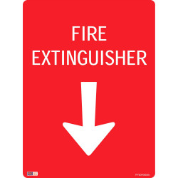 SAFETY SIGNAGE - FIRE Fire Extinguisher W/ Arrow 450mmx600mm Polypropylene