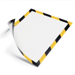 DURABLE MAGNETIC FRAME A4 Security Yellow/Black Pack 5