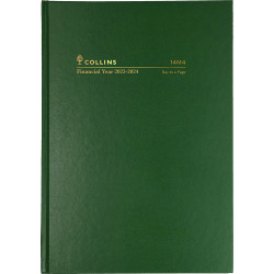 Collins Financial Year Diary A4 1 Day To Page 30min Green