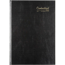 CUMBERLAND CLASSIC DIARY 2 Pages To A Day Casebound A4 Black