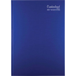 CUMBERLAND PREMIUM CASEBOUND Diary A5 2 days to a page 1 Hr appointment Blue
