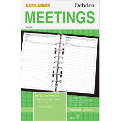 DEBDEN DAYPLANNER REFILL DESK Meetings 216x140mm