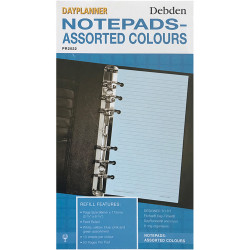 DEBDEN DAYPLANNER REFILL Coloured Lined Note Pad 172x96 Personal