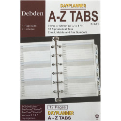DEBDEN DAY PLANNER REFILLS A-Z Tabs Pocket Edition