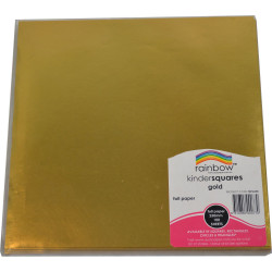 KINDER SHAPES Foil 125mm Square Gold Pack of 100