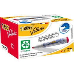 BIC WHITEBOARD 1701 ECO MARKER Red, Bullet Tip Pack of 12