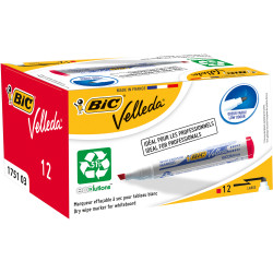 BIC WHITEBOARD 1751 ECO MARKER Red, Chisel Tip Pack of 12