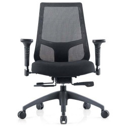 INSPIRE MESH BACK OFFICE CHAIR Black Fabric Seat+Synchron Adjustable Arms+Seat Slider