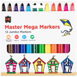 EDVANTAGE MASTER MEGO MARKERS Assorted Colours Pack of 12