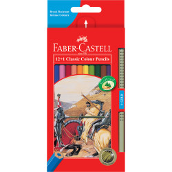 FABER-CASTELL COLOUR PENCILS Classic With a Gold Pencil Pack of 12