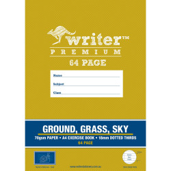 WRITER PREMIUM EXERCISE BOOK A4 64pg Ground/Grass/Sky
