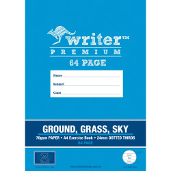 WRITER PREMIUM EXERCISE BOOK A4 64pg Ground/Grass/Sky