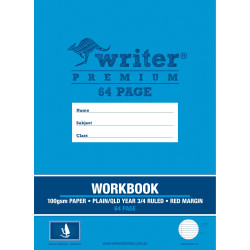 WONDER WRITER MEGA BOTANY BOOK 64Pg Plain 1 Side/QLD Year 3/4 PACK OF 10