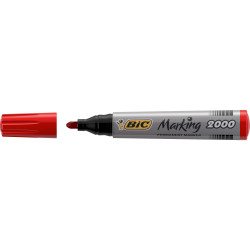 BIC MARKING 2000 MARKER Permanent Red Bullet Tip Box of 12