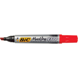 BIC MARKING 2300 MARKER Permanent Red Chisel Tip Box of 12