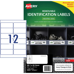 Avery 959208 Heavy Duty Industrial Labels White L4776 20 Sheets