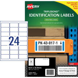 Avery 959221 Triple Bond Industrial Labels White L6141 10 Sheets
