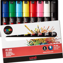 Uni-Ball Posca PC8K8A Paint Marker Assorted Pack of 8