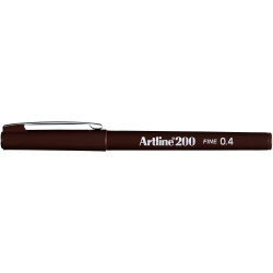 Artline 200 0.4mm Fineliner Pen Dark Brown BX12
