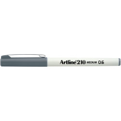 Artline 210 0.6mm Fineliner Pen Grey 