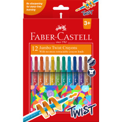 Faber-Castell Jumbo Crayons Twist Assorted Pack of 12
