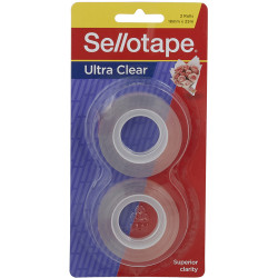 Sellotape Ultra Clear Tape 18mmx25m Refill Pack of 2