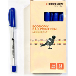 BIBBULMUN BALLPOINT PEN Economy Blue Pack of 12
