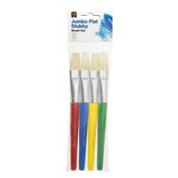 EDUCATIONAL COLOURS JUMBO STUBBY FLAT BRISTLE BRUSH SET OF 4