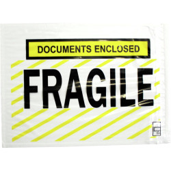S/ADHESIVE PACKAGING ENVELOPE Fragile Doc Enclosed 178x127mm