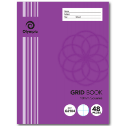 OLYMPIC GRID EXERCISE BOOKS 48Page 10mm Quad 225x175mm