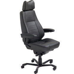 KAB CONTROLLER CHAIR High Back Black Leather