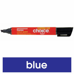 OFFICE CHOICE PERMANENT MARKER Chisel Point Blue